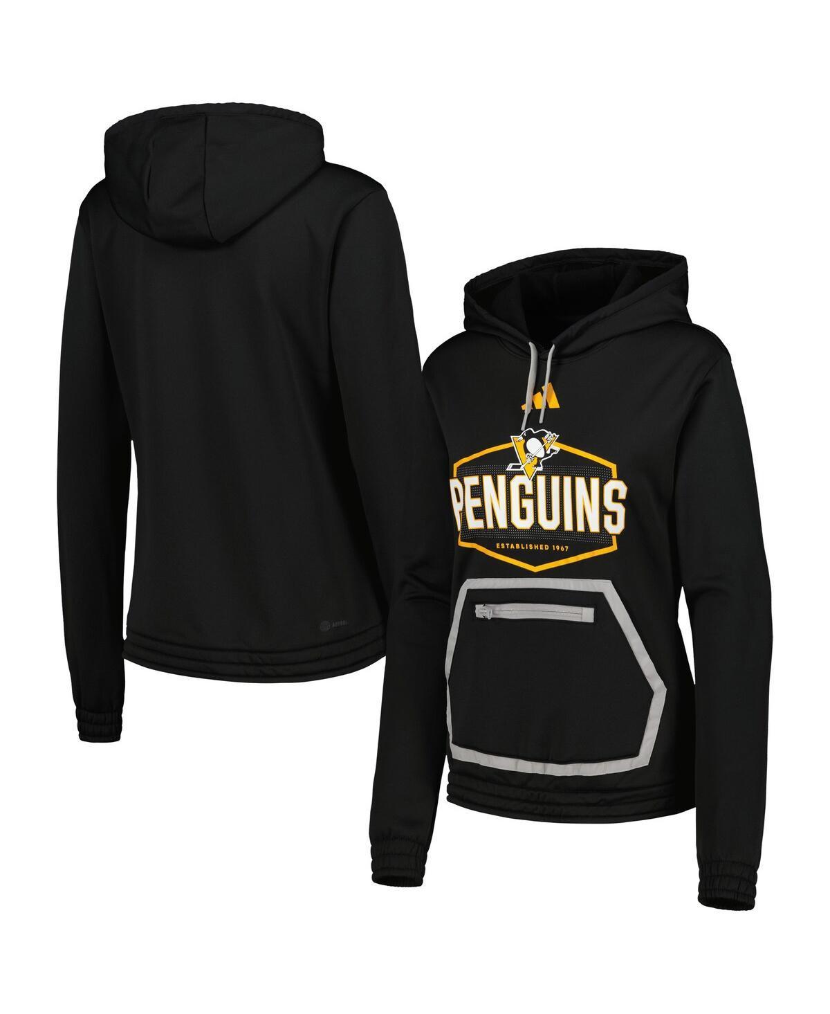 Womens adidas Pittsburgh Penguins Team Pullover Hoodie Product Image