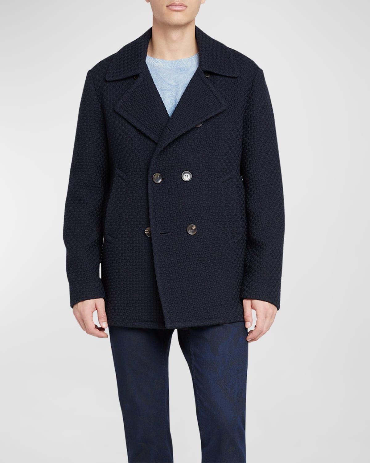 Men's Wool Knit Four Button Peacoat Product Image