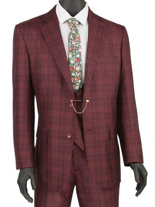 (48R Blazer) Regular Fit Burgundy Blazer Product Image