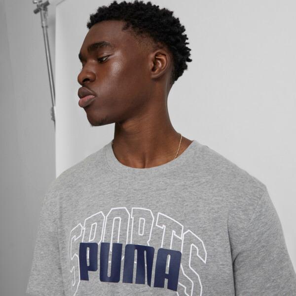 PUMA Collegiate Logo Men's T-Shirt in Medium Grey Heather Product Image