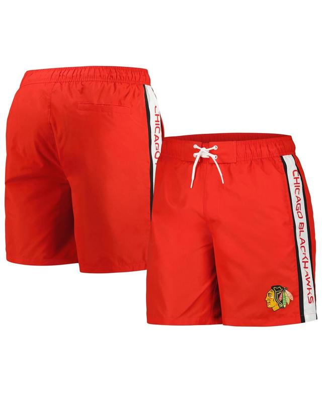 Mens G-iii Sports by Carl Banks Red Chicago Blackhawks Streamline Volley Swim Trunks Product Image