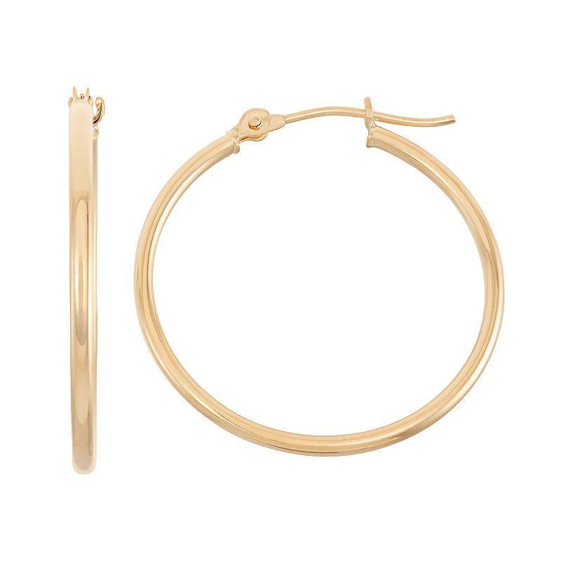 Jordan Blue 14k Gold Tube Hoop Earrings - 30 mm, Womens, Yellow Product Image