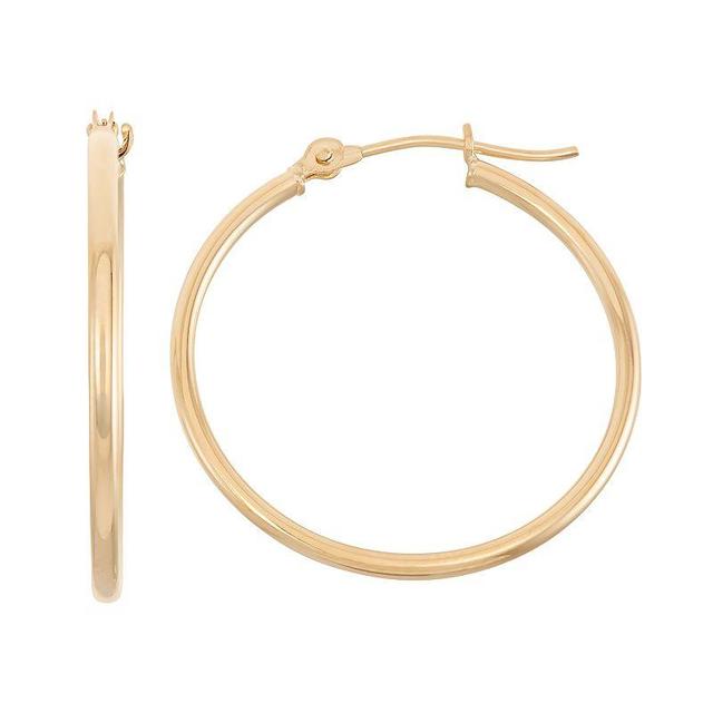 Jordan Blue 14k Gold Tube Hoop Earrings - 30 mm, Womens, Yellow Product Image