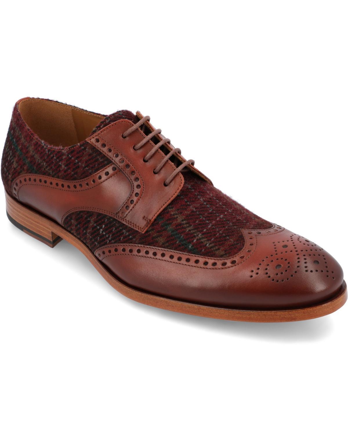 Taft Mens Wallace Handcrafted Leather and Wool Brogue Wingtip Oxford Lace-up Dress Shoe Product Image