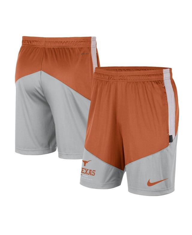 Mens Nike Texas Orange/Gray Texas Longhorns Performance Knit Shorts Product Image