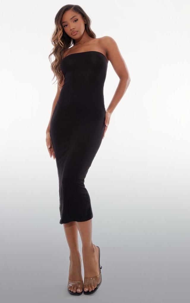 Basic Black Bandeau Midaxi Dress Product Image