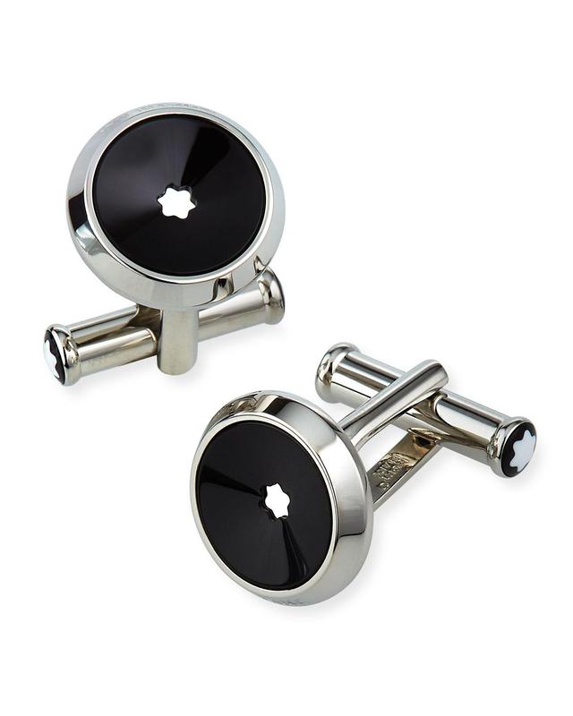 Mens Steel %26 Precious Resin Star Cufflinks Product Image