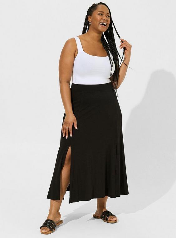 Maxi Jersey Side Slit Skirt Product Image