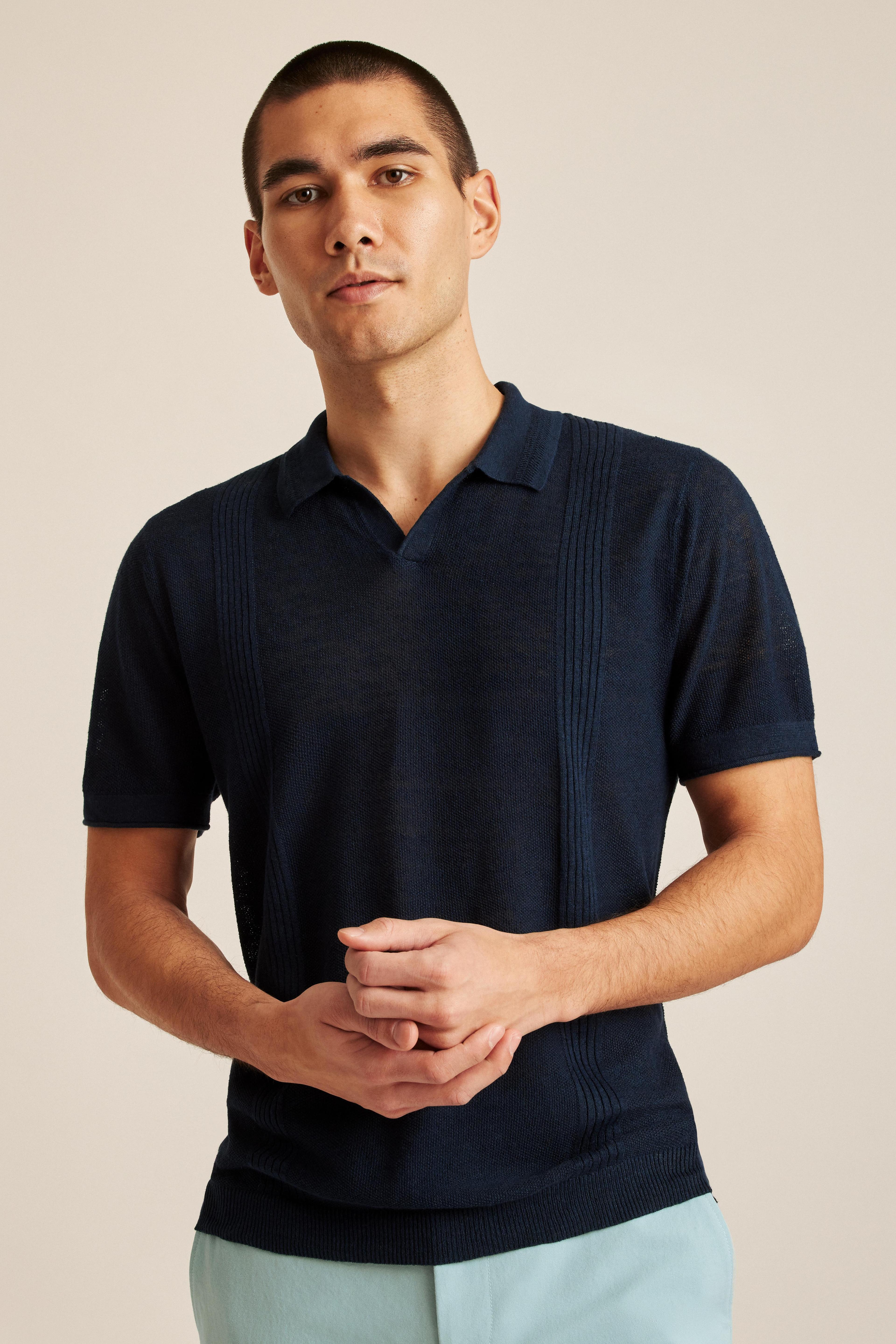 Linen Blend Sweater Polo Product Image