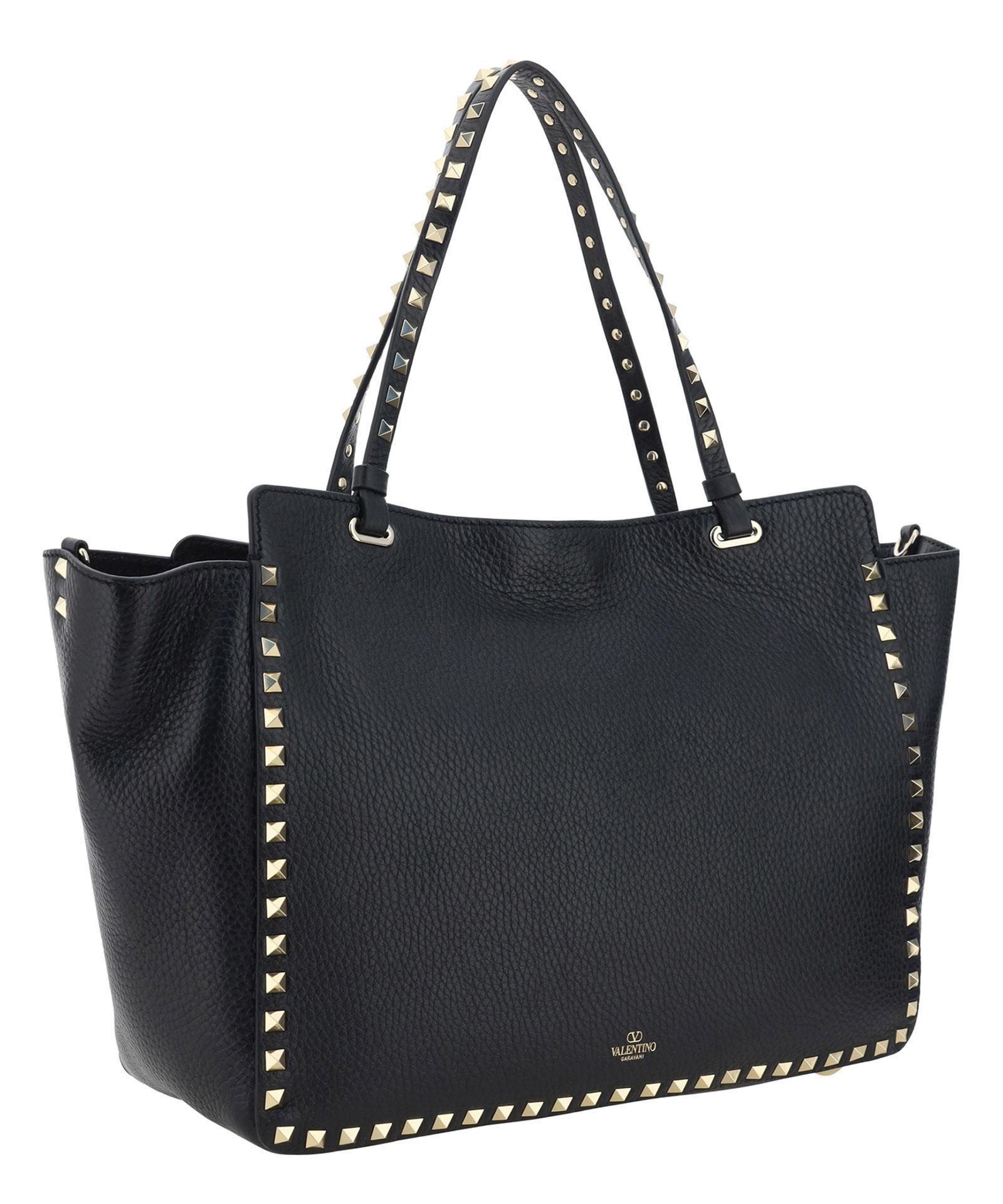 VALENTINO GARAVANI Rockstud Tote Bag In Black Product Image