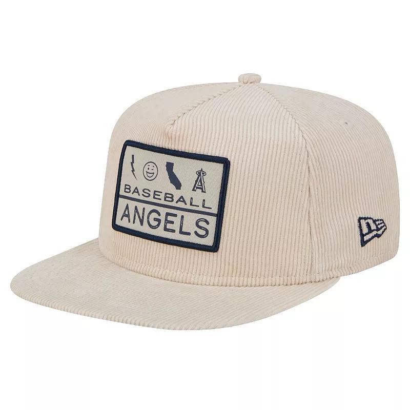 Mens New Era Khaki Los Angeles Angels Summer Essential Golfer Snapback Hat Product Image