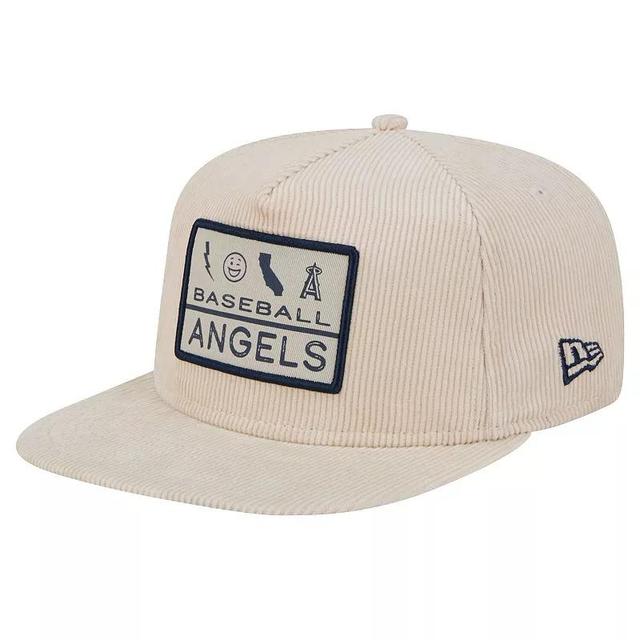 Mens New Era Khaki Los Angeles Angels Summer Essential Golfer Snapback Hat Product Image