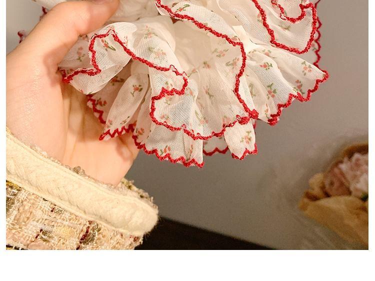 Ruffle Floral Hair Scrunchie Product Image