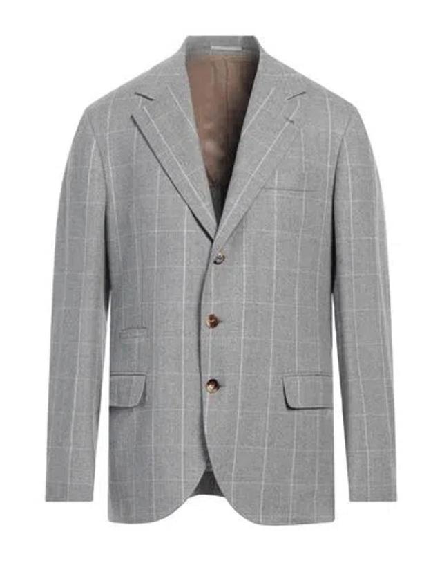 BRUNELLO CUCINELLI Man Blazer Grey Size 40 Wool, Cashmere Product Image