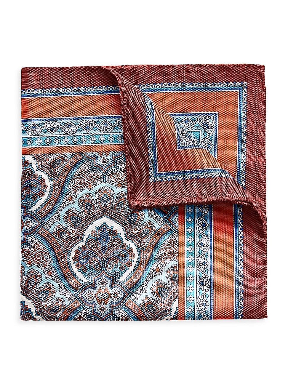 Mens Silk Paisley Pocket Square Product Image