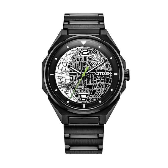 Citizen Mens Star Wars Collection Death Star 2 Three Hand Black Stainless Steel Bracelet Watch Product Image