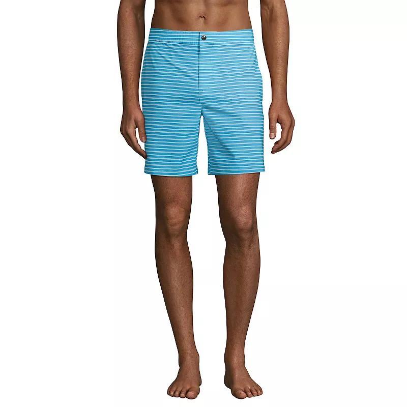 Mens Lands End 7-inch Sunset Swim Shorts Green Product Image