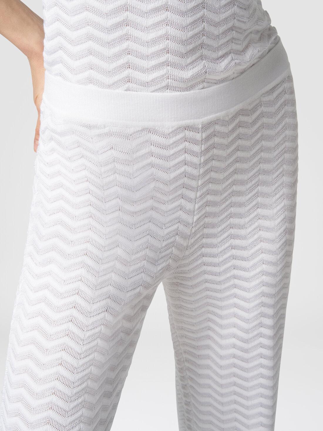 Trousers in zigzag knit White | Missoni Product Image