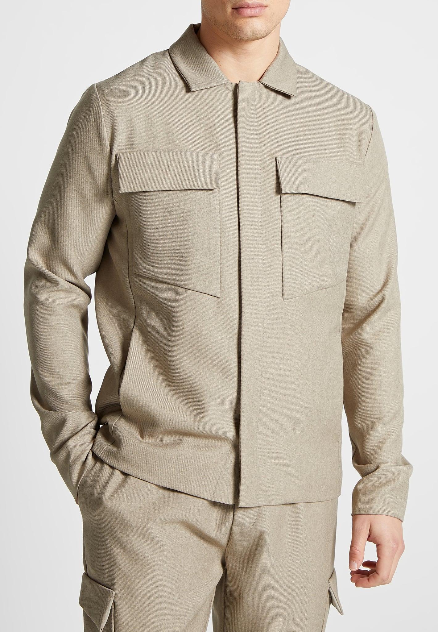 Angular Pocket Overshirt - Beige / Beige / MAN2872-06 Product Image