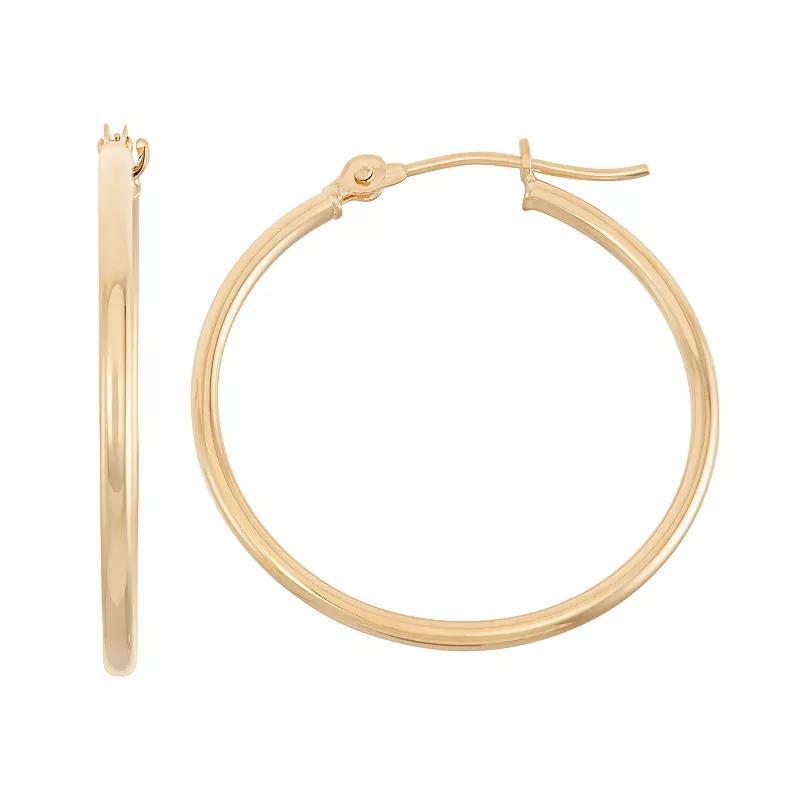 Jordan Blue 14k Gold Tube Hoop Earrings - 30 mm, Womens, Yellow Product Image