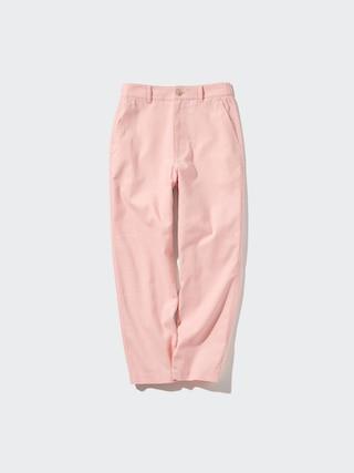 Womens Linen Cotton Tapered Pants Pink 2XS UNIQLO US Product Image