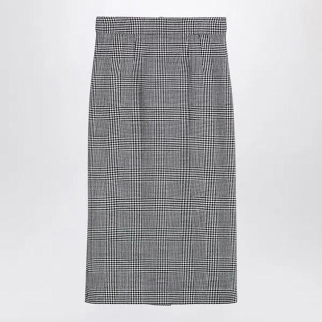 Women's Prince Of Wales Pencil Skirt In Grey Product Image