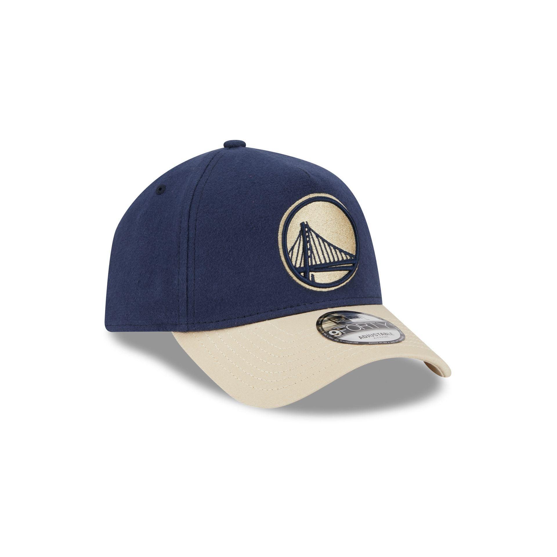 Golden State Warriors Moleskin Crown Navy 9FORTY A-Frame Snapback Hat Male Product Image