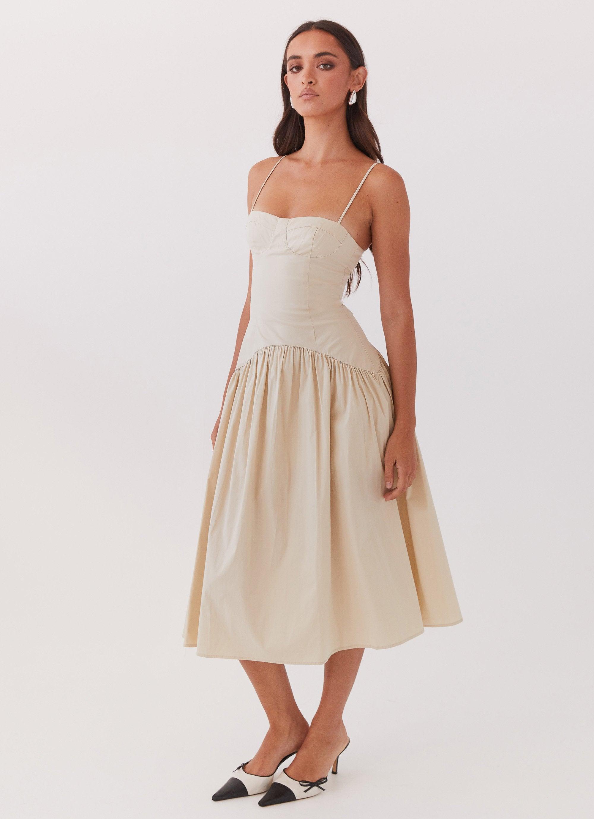 Yvette Corset Midi Dress - Desert Sage Product Image