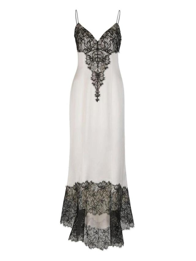 Lace Detailed Dress In Beige Product Image