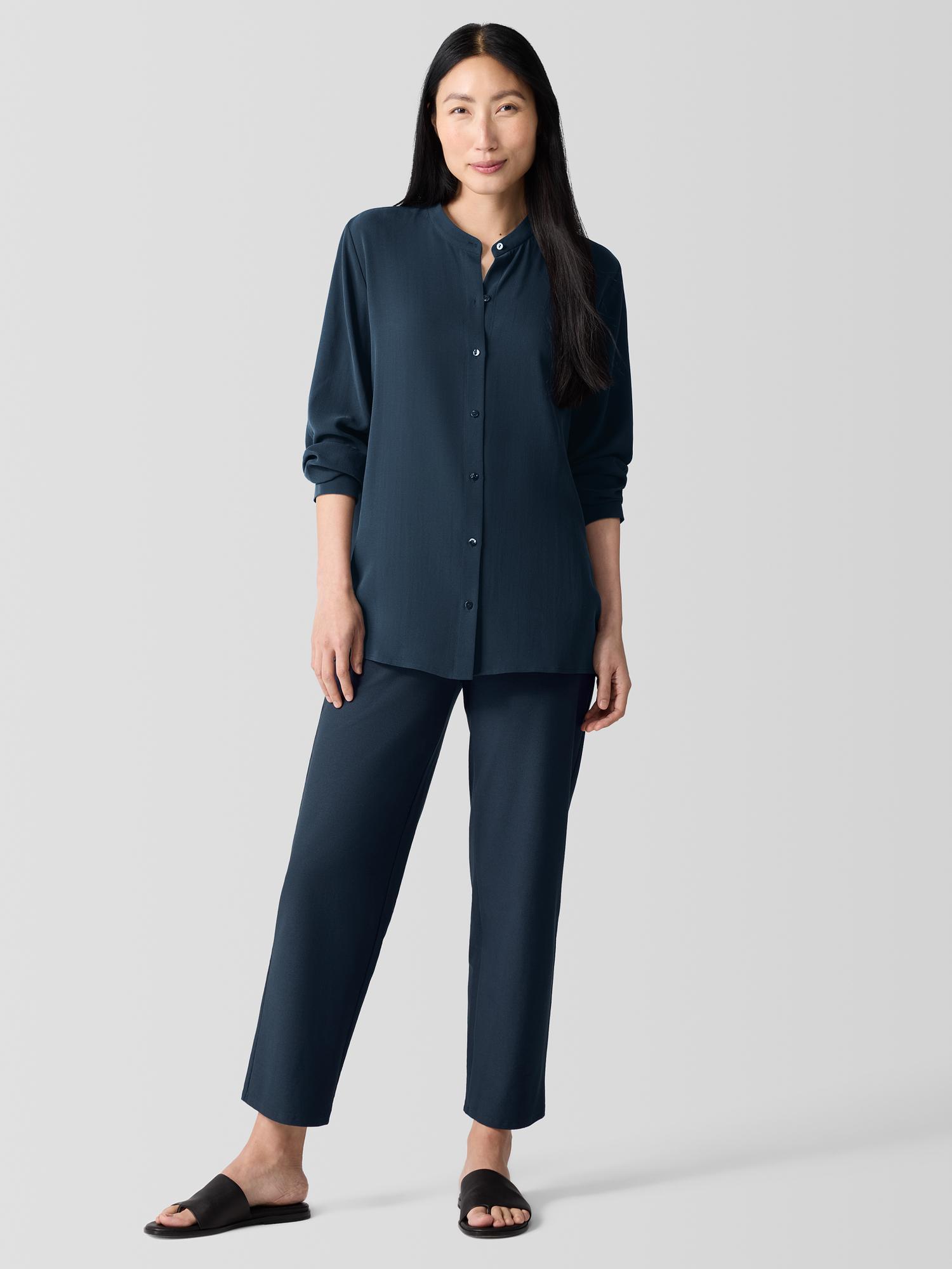 EILEEN FISHER Washable Stretch Crepe Straight Pantfemale product image