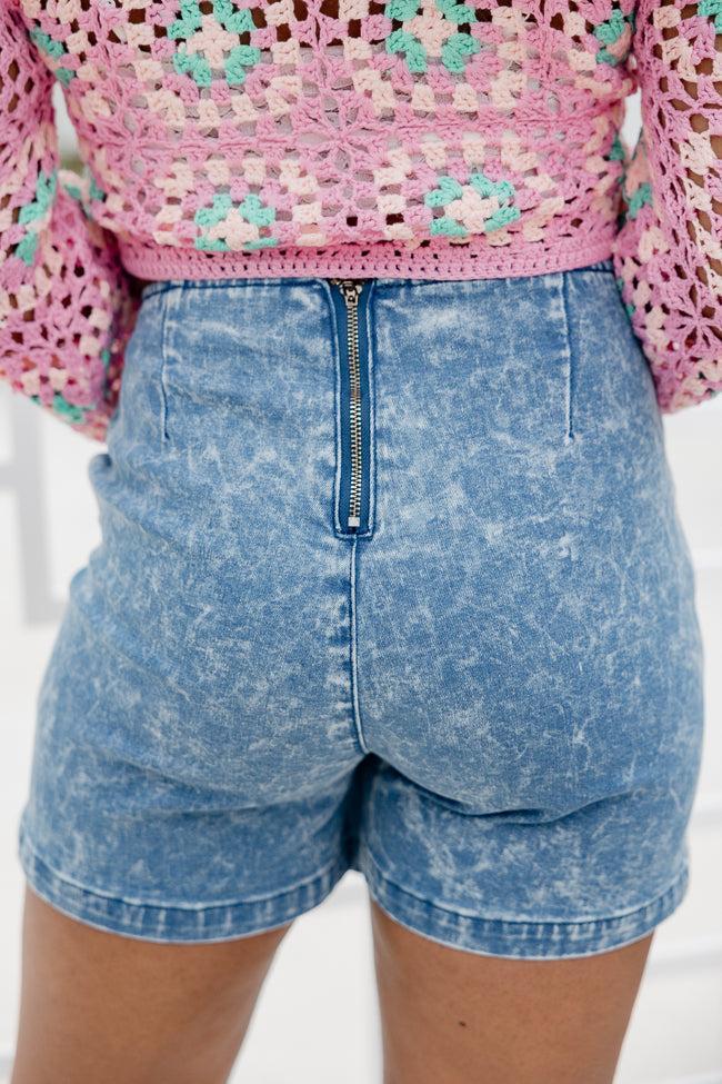 With A Twist Medium Acid Wash Denim Skort Product Image