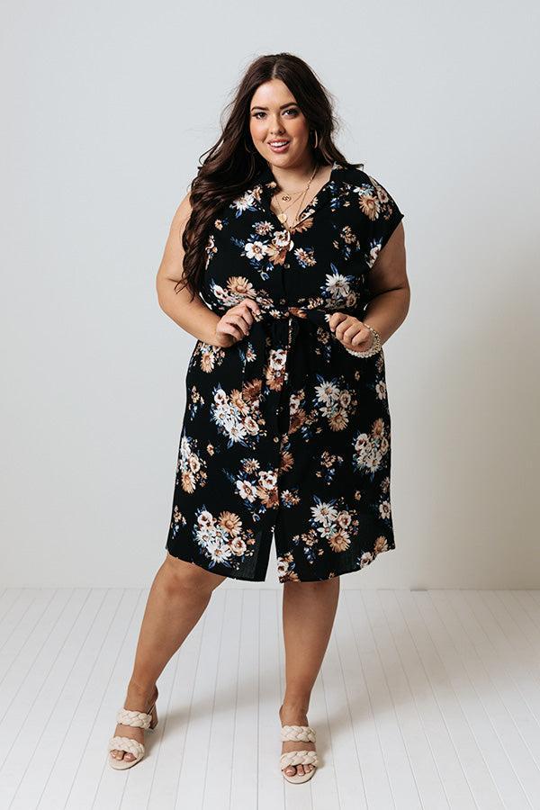 Grand Valley Floral Midi in Black Curves Product Image