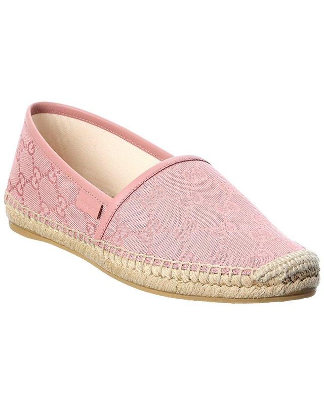 Gg Canvas & Leather Espadrille In Pink Product Image