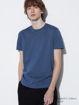 Mens Dry Color Crew Neck T-Shirt with Quick-Drying Blue 2XL UNIQLO US Product Image