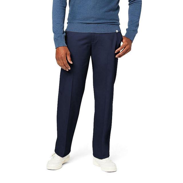 Mens Dockers Signature Iron Free Stain Defender Relaxed-Fit Khaki Pants Blue Blazer Product Image