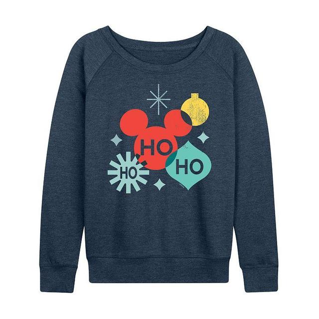 Disneys Mickey Mouse Womens Holiday Shapes Lightweight French Terry Sweatshirt Heather Grey Product Image