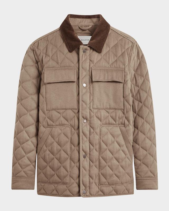 Mens Concealed-Zip Quilted Jacket Product Image