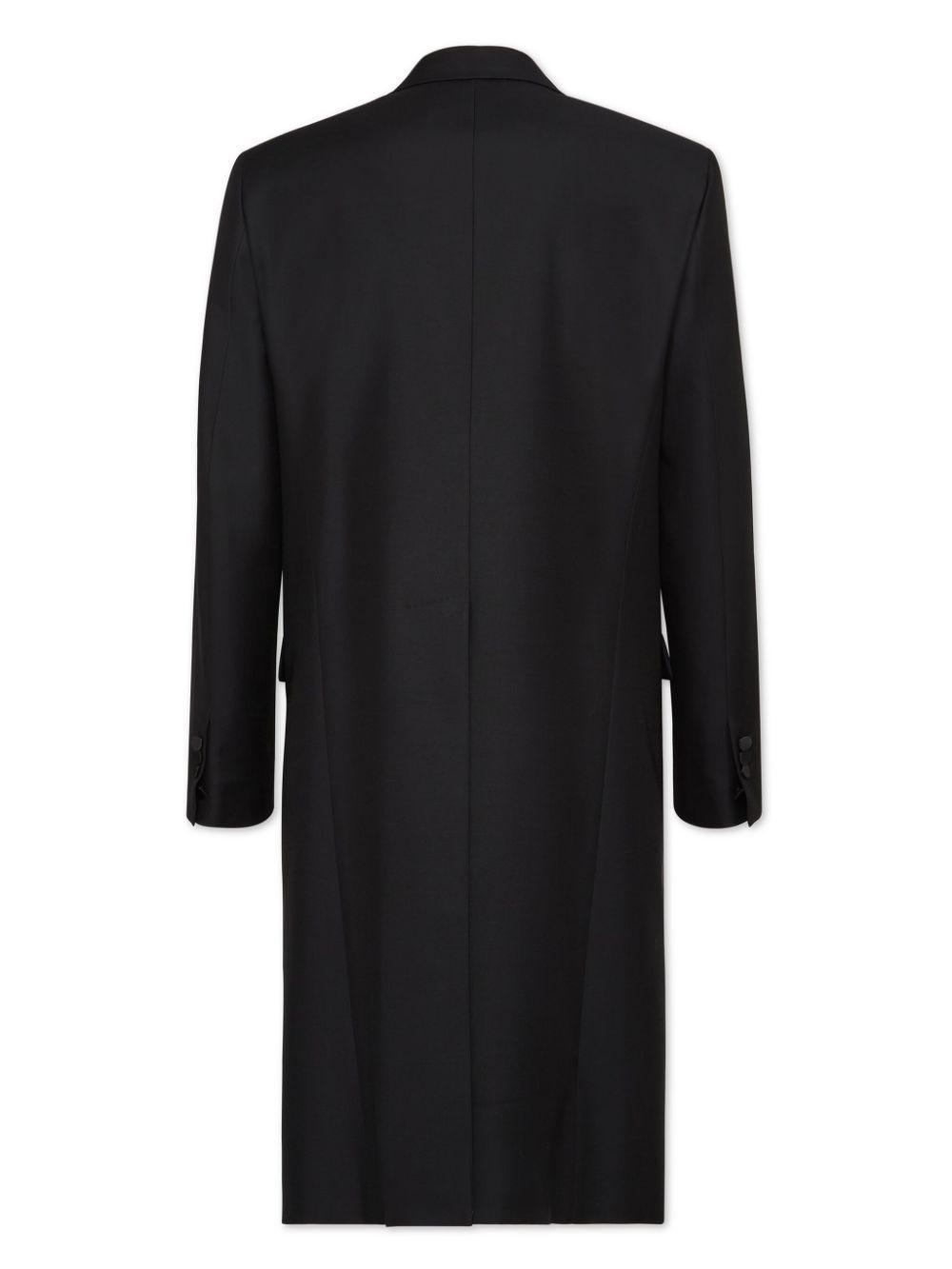 DSQUARED2 Single-breasted Satin-trim Coat In Black Product Image