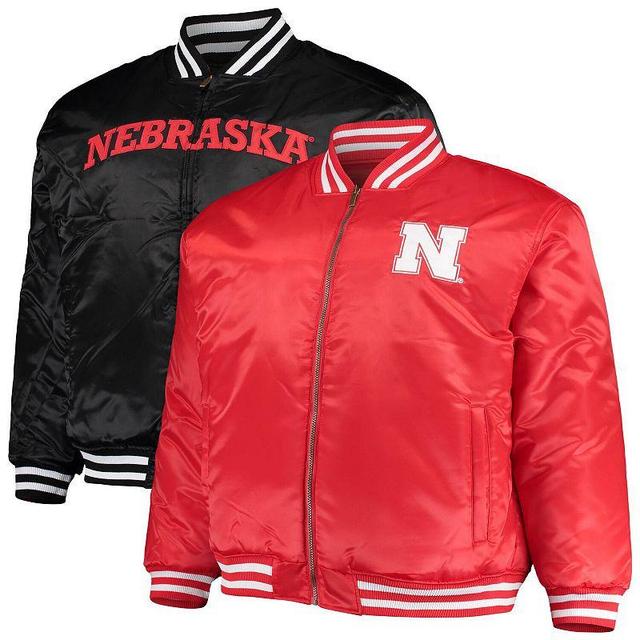 Mens Scarlet Nebraska Huskers Big & Tall Reversible Satin Full-Zip Jacket Product Image