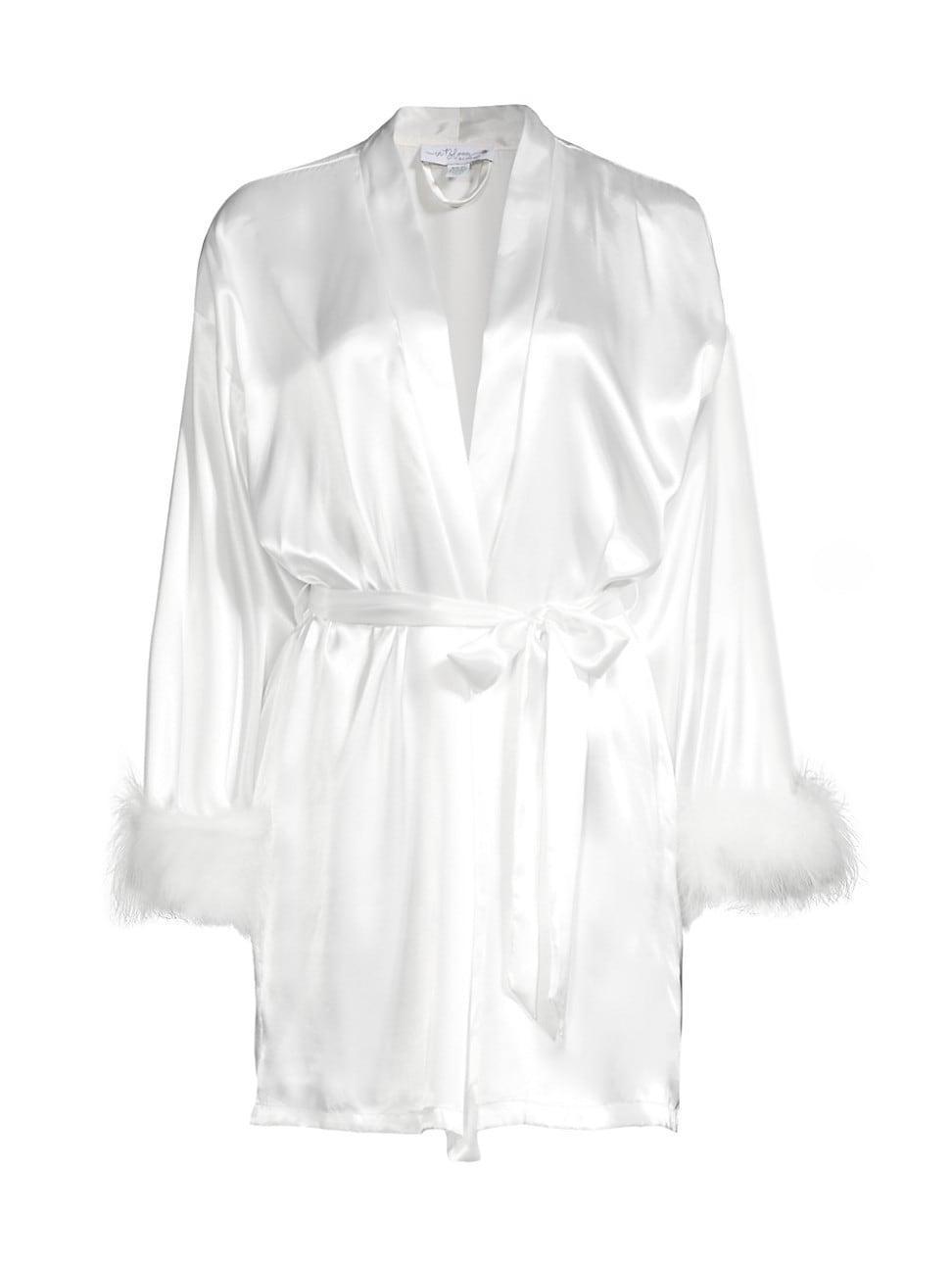 In Bloom by Jonquil Feather Trim Satin Robe Product Image