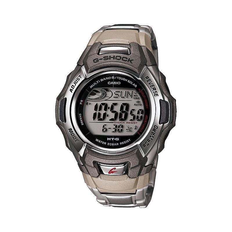 Casio Mens G-Shock Tough Solar Atomic Stainless Steel Digital Chronograph Watch - MTGM900DA-8, Silver Product Image