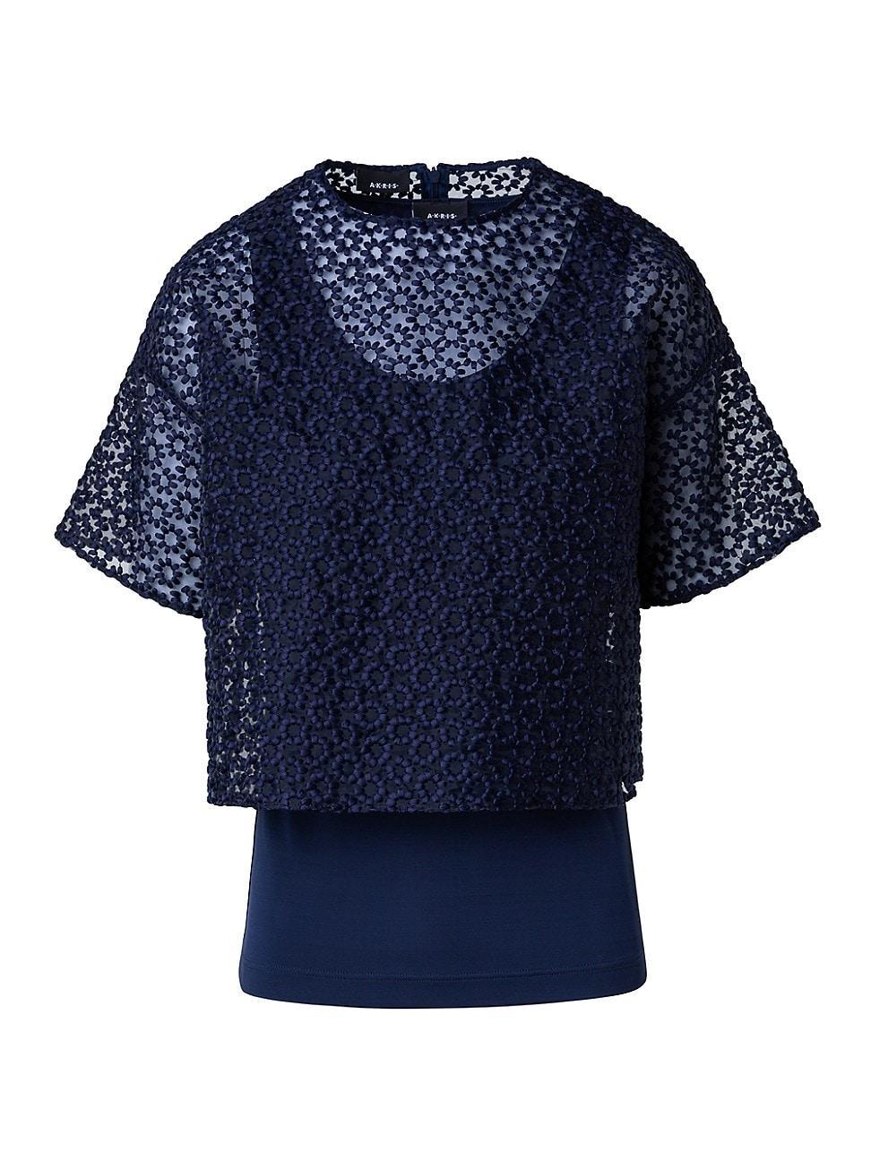 Akris Floral Embroidered Organza Top Product Image