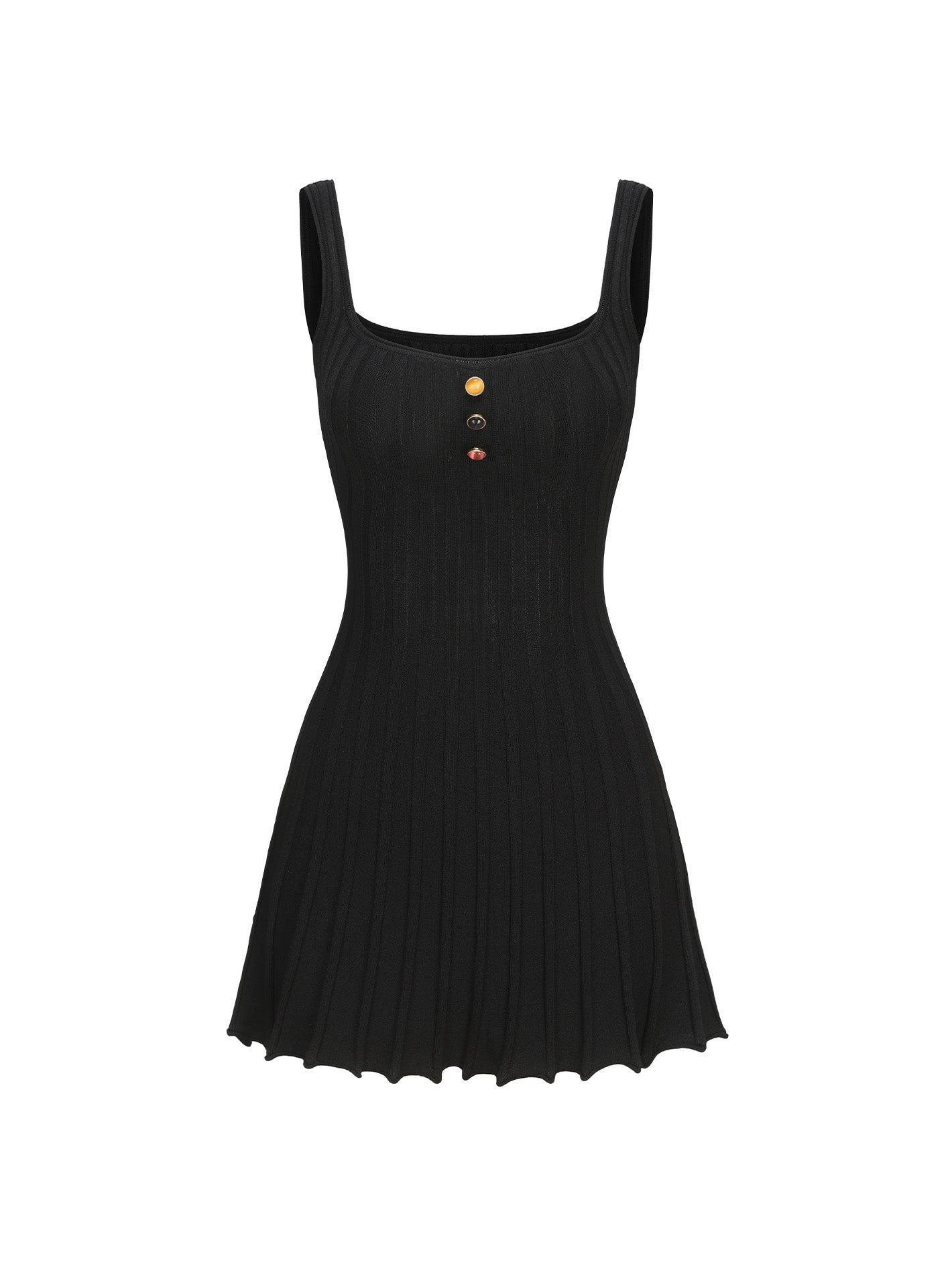 Janelle Knit Dress (Black) Product Image