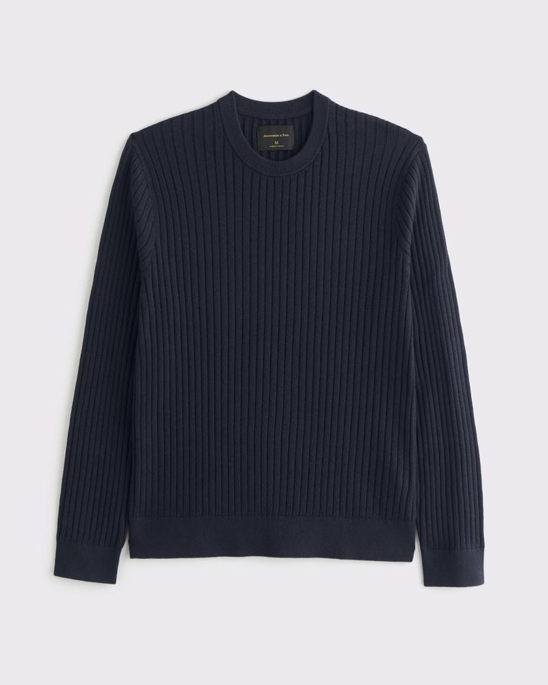 Pima Cotton Rib Stitch Crew Sweater Product Image