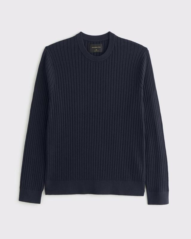 Pima Cotton Rib Stitch Crew Sweater Product Image