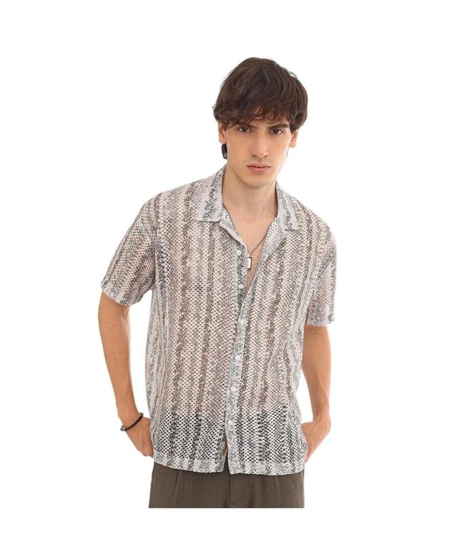 Campus Sutra Mens Reptilia Shirt - Beige Product Image