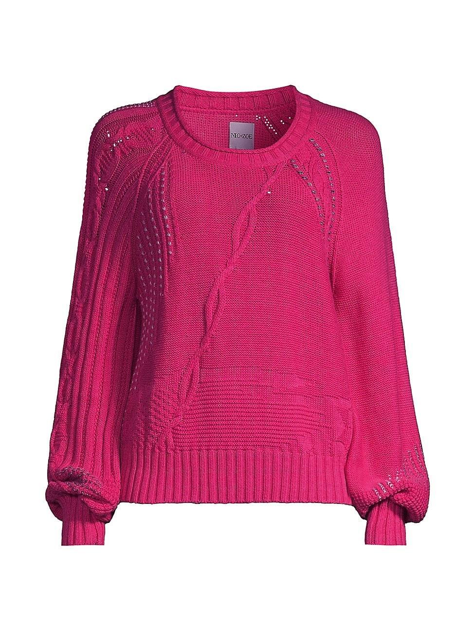 Womens Crafted Cables Crewneck Sweater product image