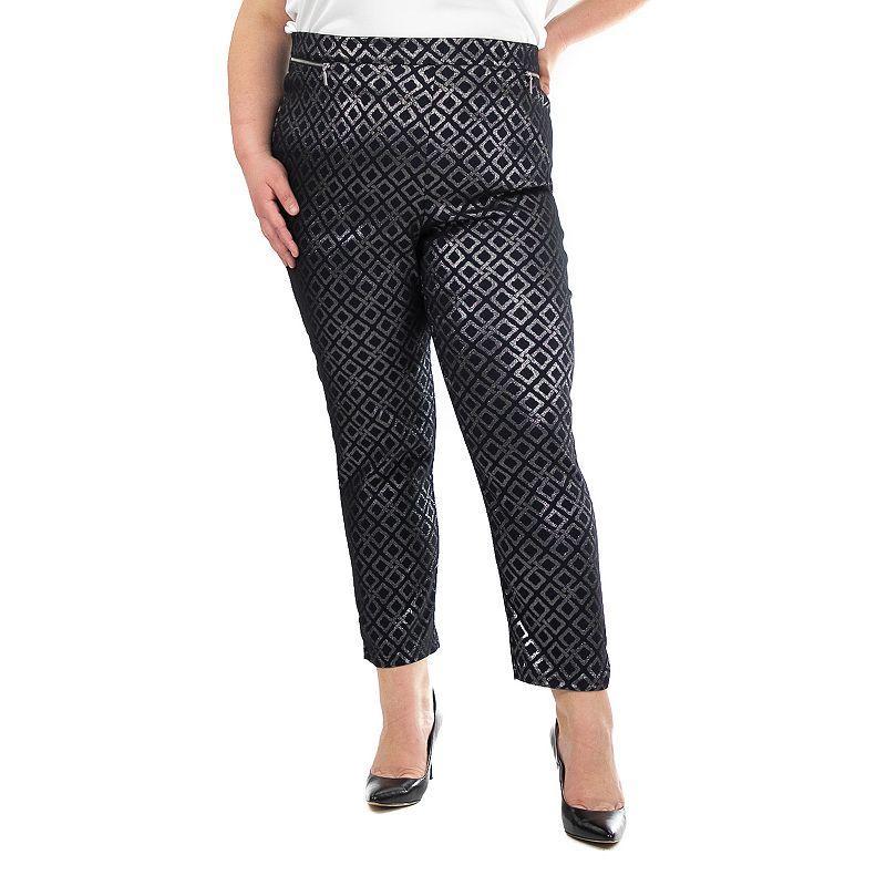 Plus Size Nina Leonard Ankle Length Millennium Pants, Womens Product Image