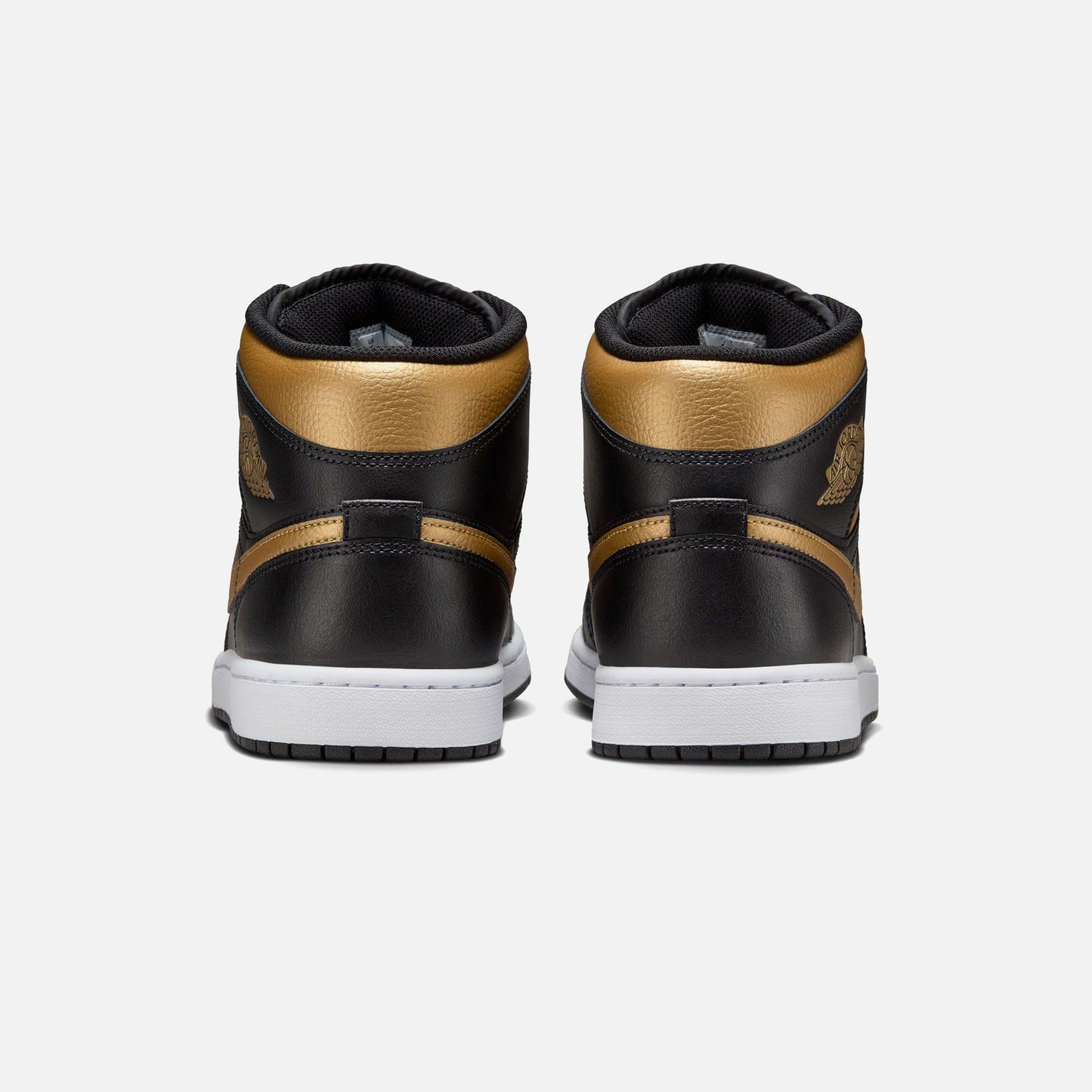 Jordan Air Jordan 1 Mid - Black / Metallic Gold / White Male Product Image