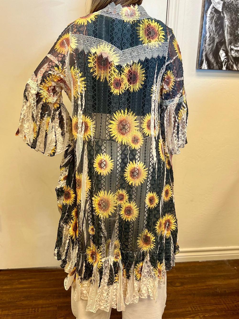 Blowing Sunflower Lace Duster Product Image